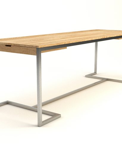 Esstisch, Tisch mit Metallgestell, Industrial, Tisch, Holztisch, Lofttisch, Holz, massiv Holz, Eichenholz, Holzplatte, Tischplatte, Massmöbel, luxus möbel, moderne möbel, designermöbel, design möbel online shop, edle möbel, exklusive büromöbel, Exklusive Möbel, Echtholz, Echtholzmöbel, echtes Holz, Massivholz