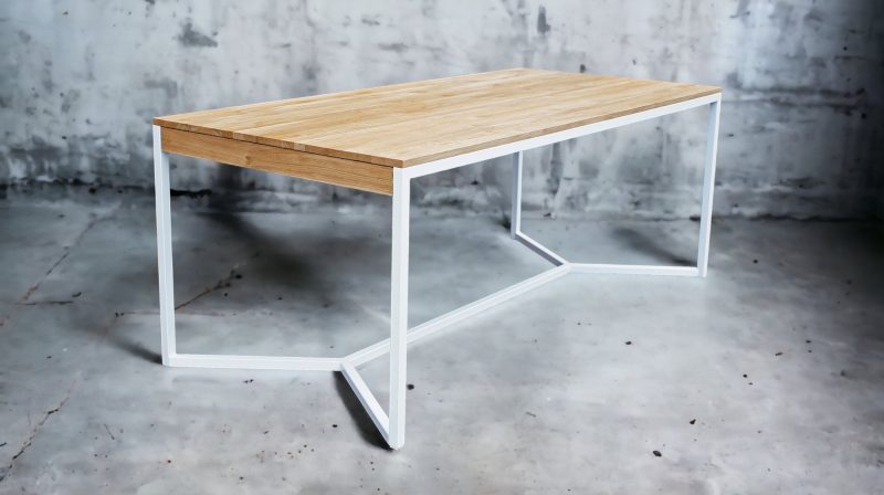 Esstisch, Tisch mit Metallgestell, Industrial, Tisch, Holztisch, Lofttisch, Holz, massiv Holz, Eichenholz, Holzplatte, Tischplatte, Massmöbel, luxus möbel, moderne möbel, designermöbel, design möbel online shop, edle möbel, exklusive büromöbel, Exklusive Möbel, Echtholz, Echtholzmöbel, echtes Holz, Massivholz