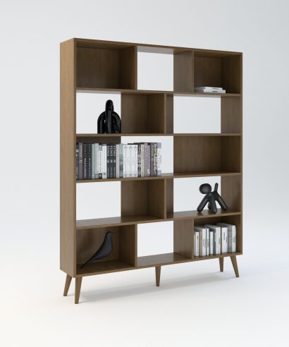 Bibliothek aus Eiche, Regal aus Holz, Mid-Century modern Regal, Mid-Century modern Bücherregal, Bücherregal aus Eiche, Bücherregal Echtholz
