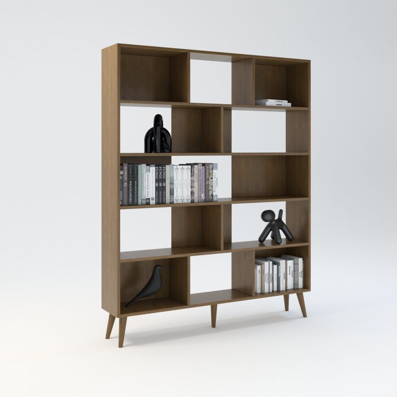 Bibliothek aus Eiche, Regal aus Holz, Mid-Century modern Regal, Mid-Century modern Bücherregal, Bücherregal aus Eiche, Bücherregal Echtholz
