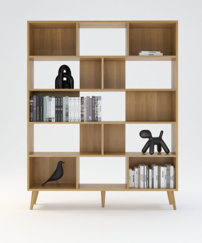 Bibliothek aus Eiche, Regal aus Holz, Mid-Century modern Regal, Mid-Century modern Bücherregal, Bücherregal aus Eiche, Bücherregal Echtholz