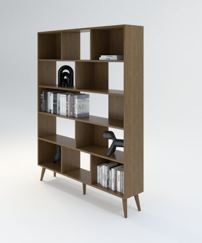 Bibliothek aus Eiche, Regal aus Holz, Mid-Century modern Regal, Mid-Century modern Bücherregal, Bücherregal aus Eiche, Bücherregal Echtholz