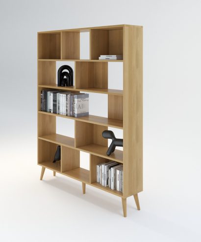 Bibliothek aus Eiche, Regal aus Holz, Mid-Century modern Regal, Mid-Century modern Bücherregal, Bücherregal aus Eiche, Bücherregal Echtholz