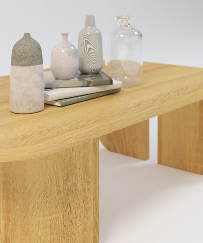 Runder Couchtisch aus Eiche, Couchtisch Massiv, Holztisch, Kaffeetisch aus Holz, Kaffeetisch aus Massivholz, Kaffeetisch Eiche